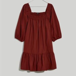 Madewell Poplin Midi Dress Dark Merlot Size XL